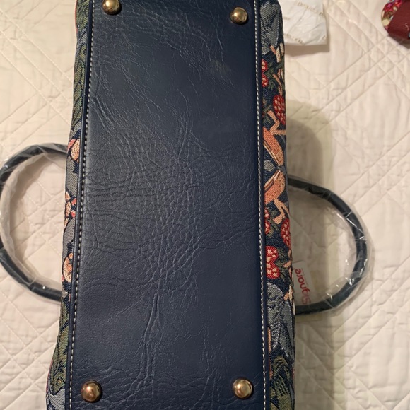 Signare  Strawberry Thief Blue Tapestry Handbag - Picture 11 of 11